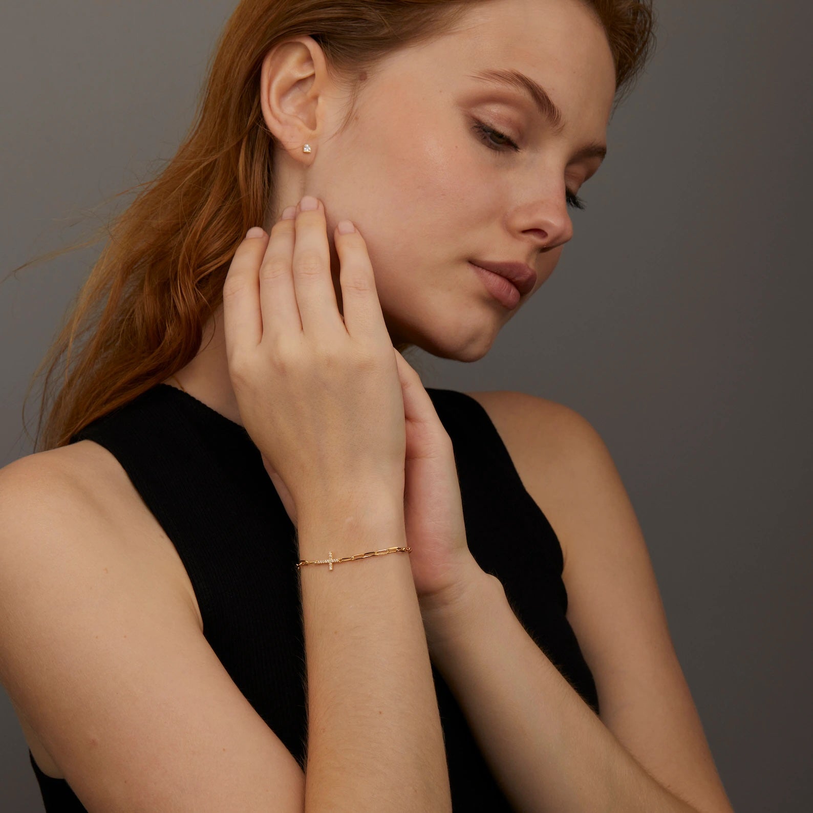 Paperclip Cross Bracelet