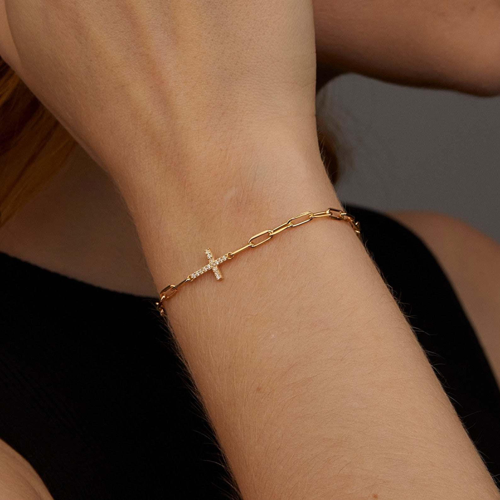 Paperclip Cross Bracelet