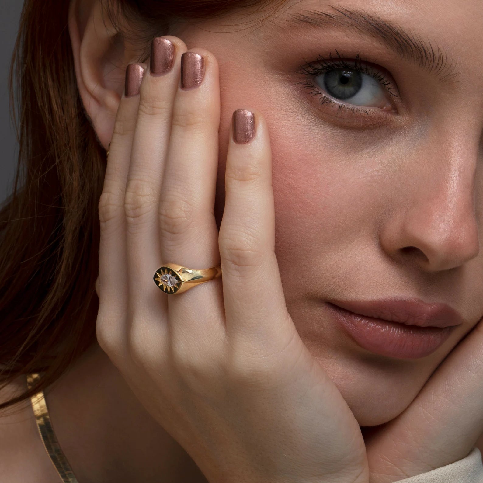 Sun Star Signet Ring