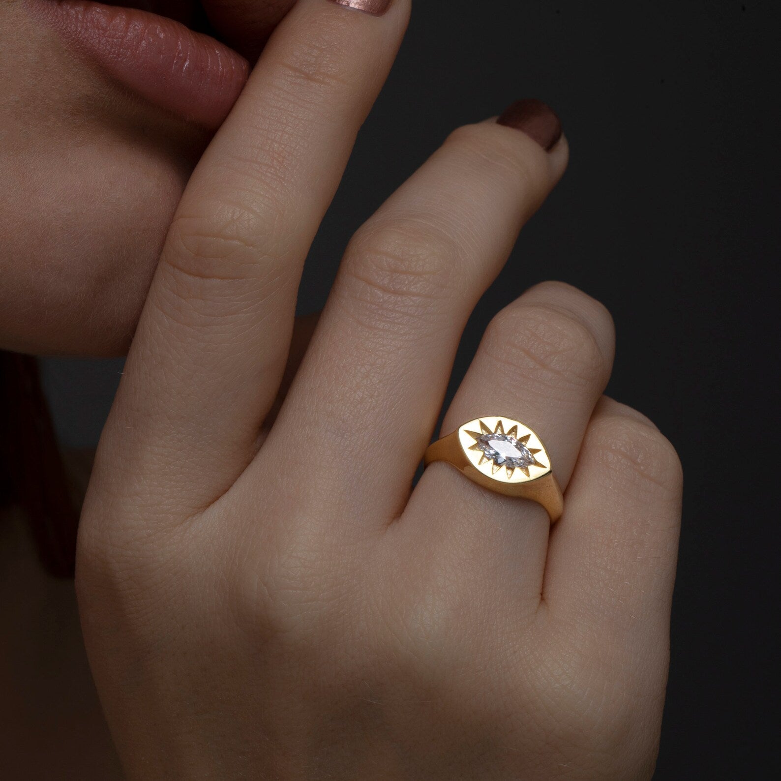 Sun Star Signet Ring