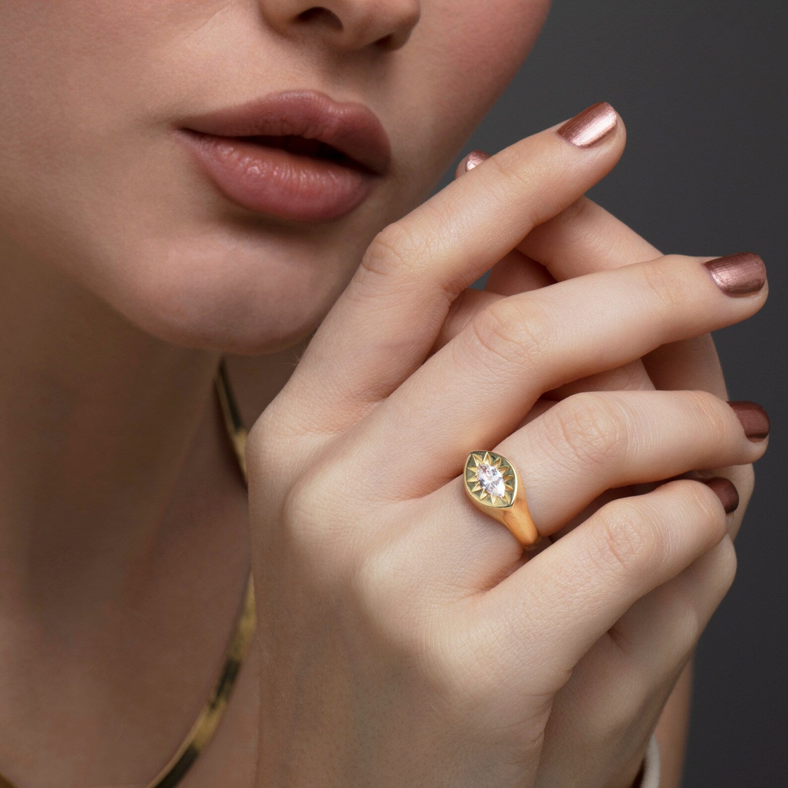 Sun Star Signet Ring