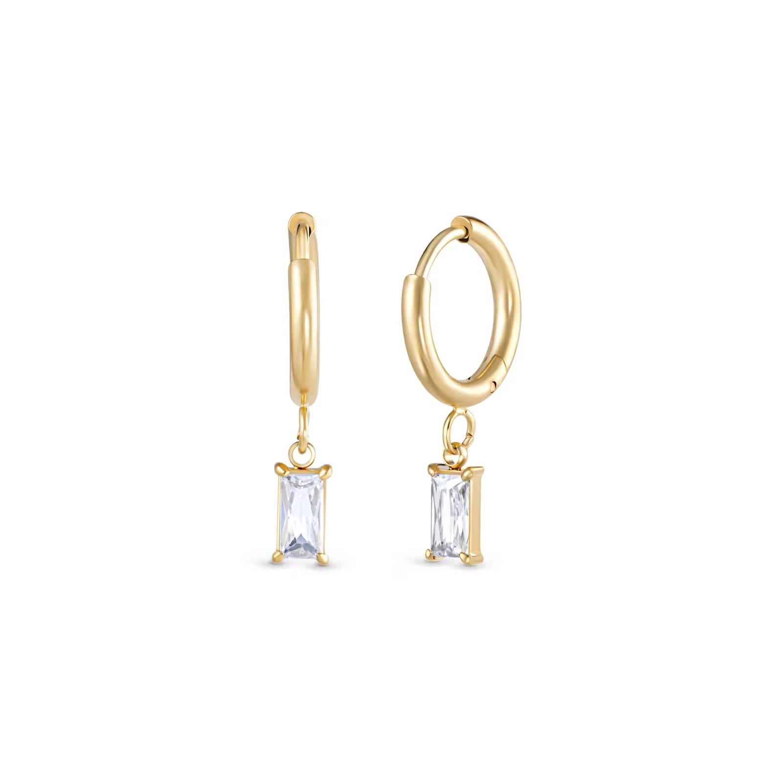 Baguette Drop Hoops