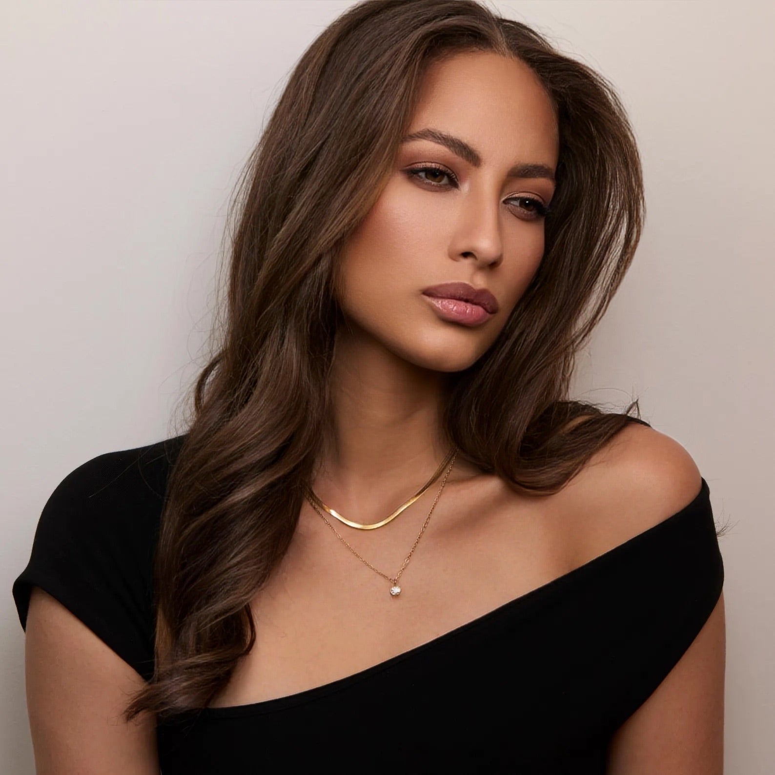 Double Chain Herringbone Necklace